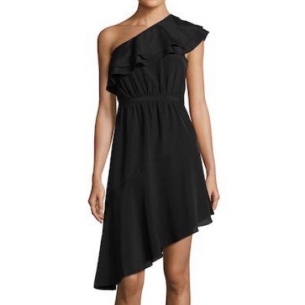 LIKELY Delbarton Dress Black One Shoulder Asymmetrical Size 2